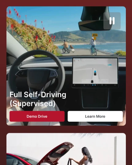 Sección de conducción autónoma del rediseño de Tesla